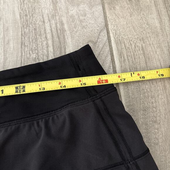 Lululemon Skirt Womens Sz 8 Black Pace Rival Pleated Back Running Skort Zip - Picture 6 of 11